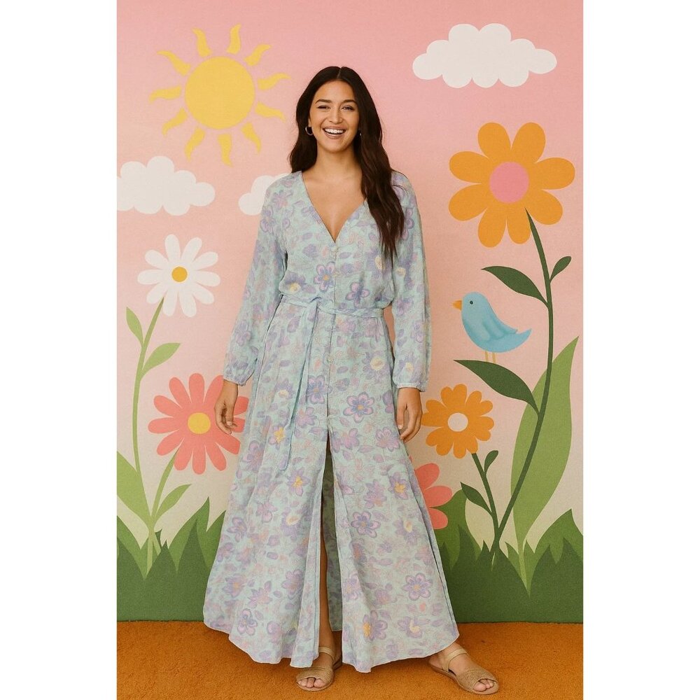 Billabong size XS 6 Daring Heart Cotton Maxi Dress Women's NEW